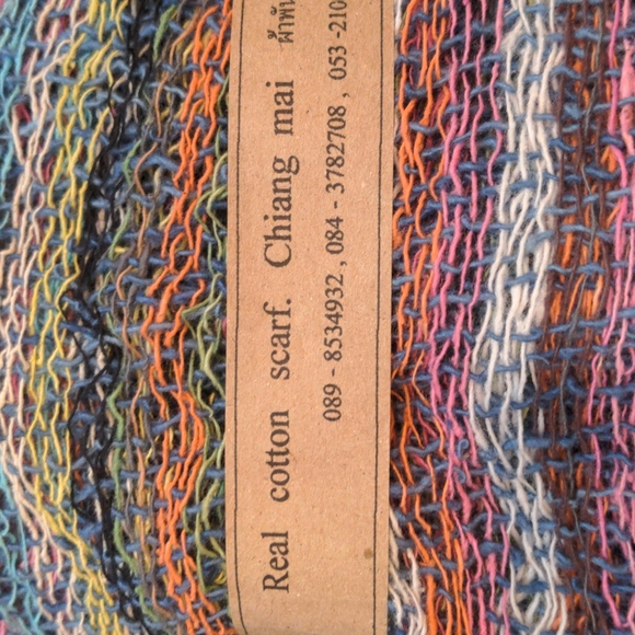 NWT 🧣Thailand made cotton scarf ~ multicoloured - Picture 2 of 4